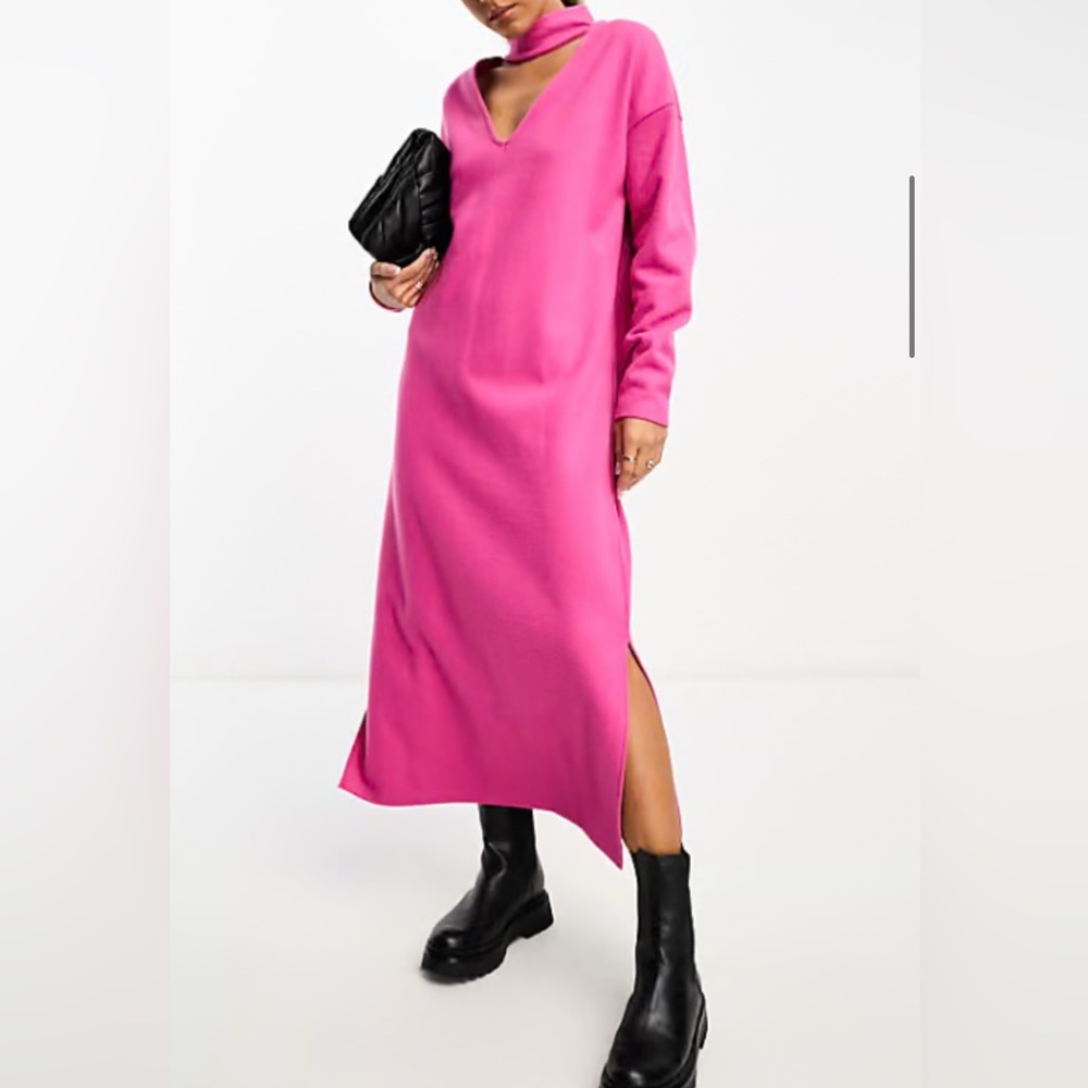 ASOS sweater choker midi dress